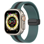 磁吸扣雙色矽膠錶帶，適用於 Apple Watch Ultra 49mm，Apple Watch Series 8&7 45mm，Apple Watch Series 8&7 41mm