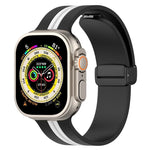 磁吸扣雙色矽膠錶帶，適用於 Apple Watch Ultra 49mm，Apple Watch Series 8&7 45mm，Apple Watch Series 8&7 41mm