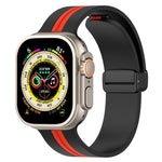 磁吸扣雙色矽膠錶帶，適用於 Apple Watch Ultra 49mm，Apple Watch Series 8&7 45mm，Apple Watch Series 8&7 41mm