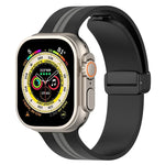 磁吸扣雙色矽膠錶帶，適用於 Apple Watch Ultra 49mm，Apple Watch Series 8&7 45mm，Apple Watch Series 8&7 41mm