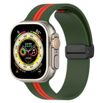 磁吸扣雙色矽膠錶帶，適用於 Apple Watch Ultra 49mm，Apple Watch Series 8&7 45mm，Apple Watch Series 8&7 41mm