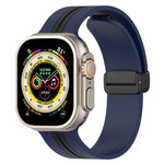 磁吸扣雙色矽膠錶帶，適用於 Apple Watch Ultra 49mm，Apple Watch Series 8&7 45mm，Apple Watch Series 8&7 41mm