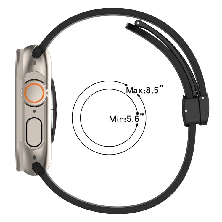 磁吸扣雙色矽膠錶帶，適用於 Apple Watch Ultra 49mm，Apple Watch Series 8&7 45mm，Apple Watch Series 8&7 41mm