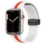 磁吸扣雙色矽膠錶帶，適用於 Apple Watch Ultra 49mm，Apple Watch Series 8&7 45mm，Apple Watch Series 8&7 41mm