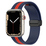 磁吸扣雙色矽膠錶帶，適用於 Apple Watch Ultra 49mm，Apple Watch Series 8&7 45mm，Apple Watch Series 8&7 41mm