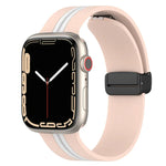 磁吸扣雙色矽膠錶帶，適用於 Apple Watch Ultra 49mm，Apple Watch Series 8&7 45mm，Apple Watch Series 8&7 41mm