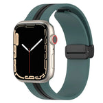 磁吸扣雙色矽膠錶帶，適用於 Apple Watch Ultra 49mm，Apple Watch Series 8&7 45mm，Apple Watch Series 8&7 41mm