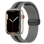 磁吸扣雙色矽膠錶帶，適用於 Apple Watch Ultra 49mm，Apple Watch Series 8&7 45mm，Apple Watch Series 8&7 41mm