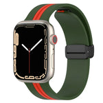 磁吸扣雙色矽膠錶帶，適用於 Apple Watch Ultra 49mm，Apple Watch Series 8&7 45mm，Apple Watch Series 8&7 41mm