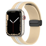 磁吸扣雙色矽膠錶帶，適用於 Apple Watch Ultra 49mm，Apple Watch Series 8&7 45mm，Apple Watch Series 8&7 41mm