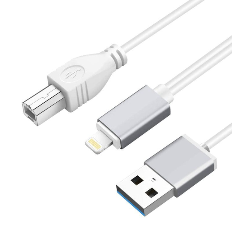 1米8針轉USB + MIDI電子音樂樂器及OTG充電多功能線，兼容iOS 10-14，MIDI + OTG