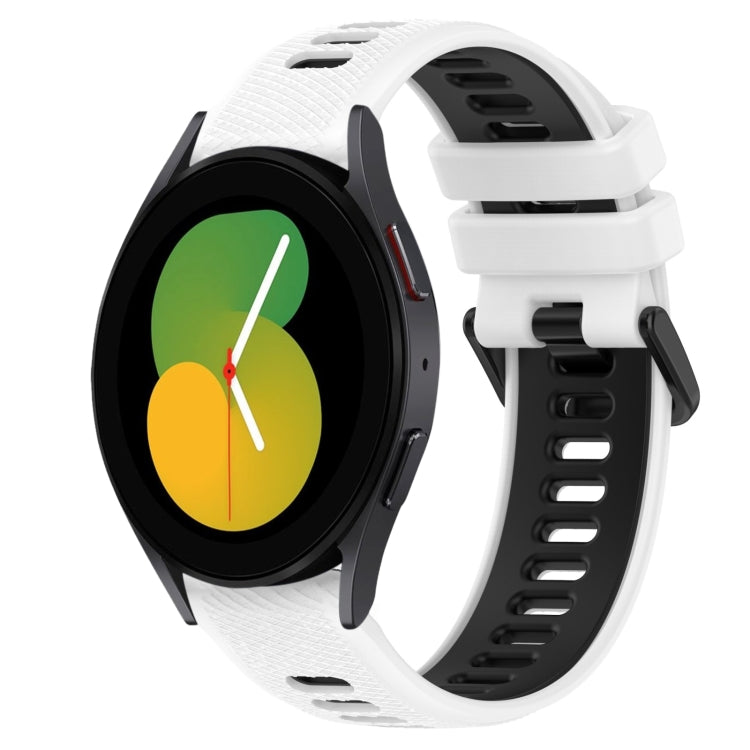 20mm運動雙色矽膠錶帶，適用於 Samsung Galaxy Watch5 44mm，適用於 Samsung Galaxy Watch 6 Classic 47mm，適用於 Samsung Galaxy Watch5 40mm，適用於 Samsung Galaxy Watch5 Pro 45mm