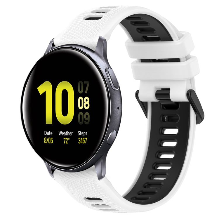 20mm運動雙色矽膠錶帶，適用於 Samsung Galaxy Watch Active2 40mm，適用於 Samsung Galaxy Watch Active2 44mm，適用於 Samsung Galaxy Watch 42mm，適用於 Samsung Galaxy Watch 6 44mm