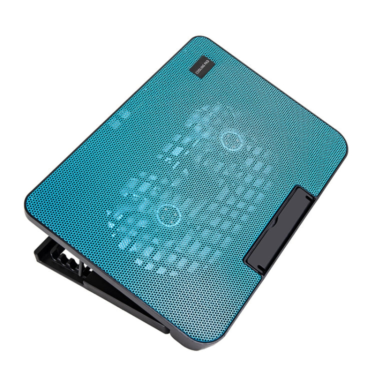 N99 USB 雙風扇鏤空雕花設計散熱筆記型電腦冷卻墊，N99