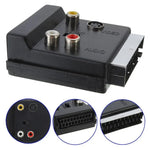 JUNSUNMAY 21針 Scart 公對母 S-Video 3 RCA 轉接開關音頻轉換器
