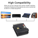 JUNSUNMAY 21針 Scart 公對母 S-Video 3 RCA 轉接開關音頻轉換器