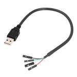 JUNSUNMAY USB 2.0 A公轉母4針杜邦主機板接頭轉接延長線，長度：0.3米，USB公，USB母