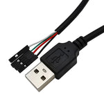 JUNSUNMAY USB 2.0 A公轉母4針杜邦主機板接頭轉接延長線，長度：0.3米，USB公，USB母