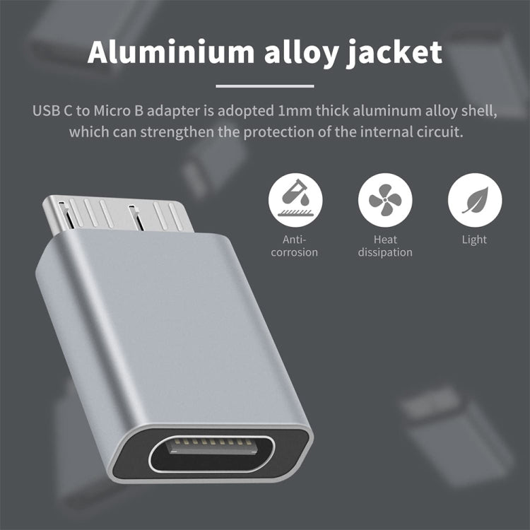 JUNSUNMAY USB-C / Type-C 母轉公 USB 3.0 Micro B 轉接器，1個，2個