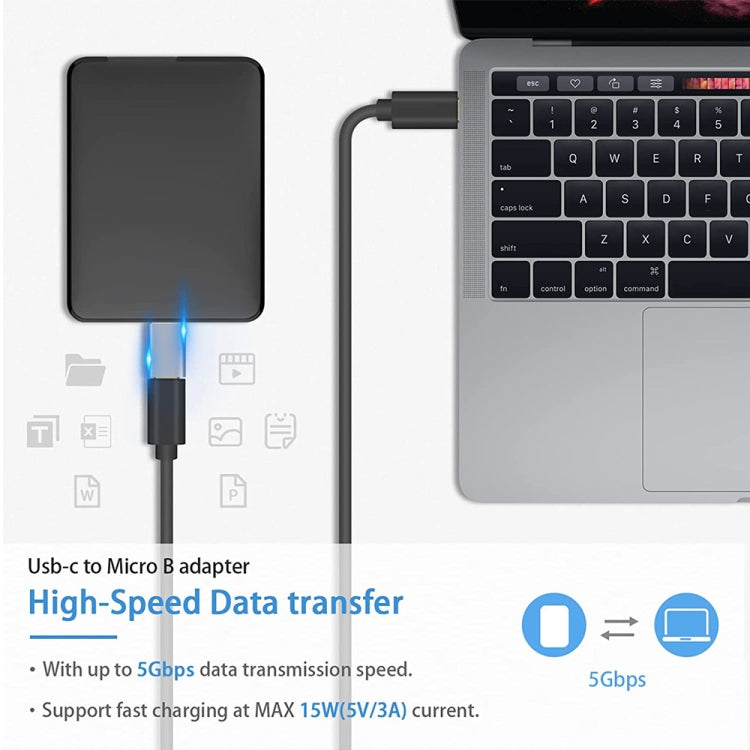 JUNSUNMAY USB-C / Type-C 母轉公 USB 3.0 Micro B 轉接器，1個，2個