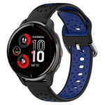 20mm Breathable Two-Color Silicone Watch Band, For Garmin Vivoactive3 Music, For Garmin Venu 2 Plus, For Garmin Approach S40
