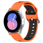 20mm Breathable Two-Color Silicone Watch Band, For Samsung Galaxy Watch 5 44mm, For Samsung Galaxy Watch 6 Classic 47mm, For Samsung Galaxy Watch 5 40mm