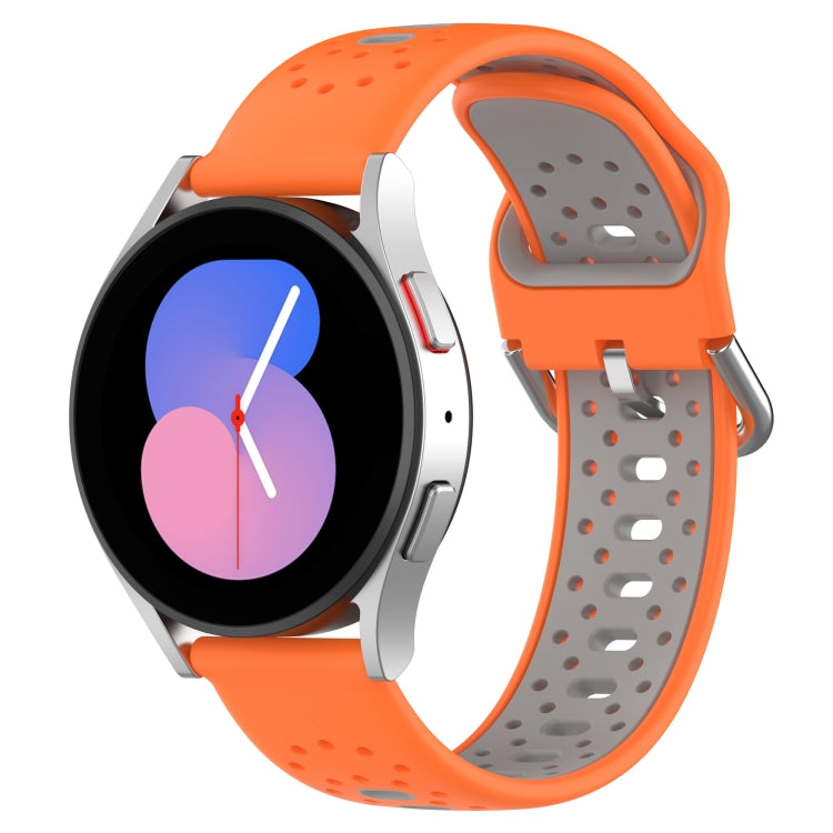 20mm Breathable Two-Color Silicone Watch Band, For Samsung Galaxy Watch 5 44mm, For Samsung Galaxy Watch 6 Classic 47mm, For Samsung Galaxy Watch 5 40mm