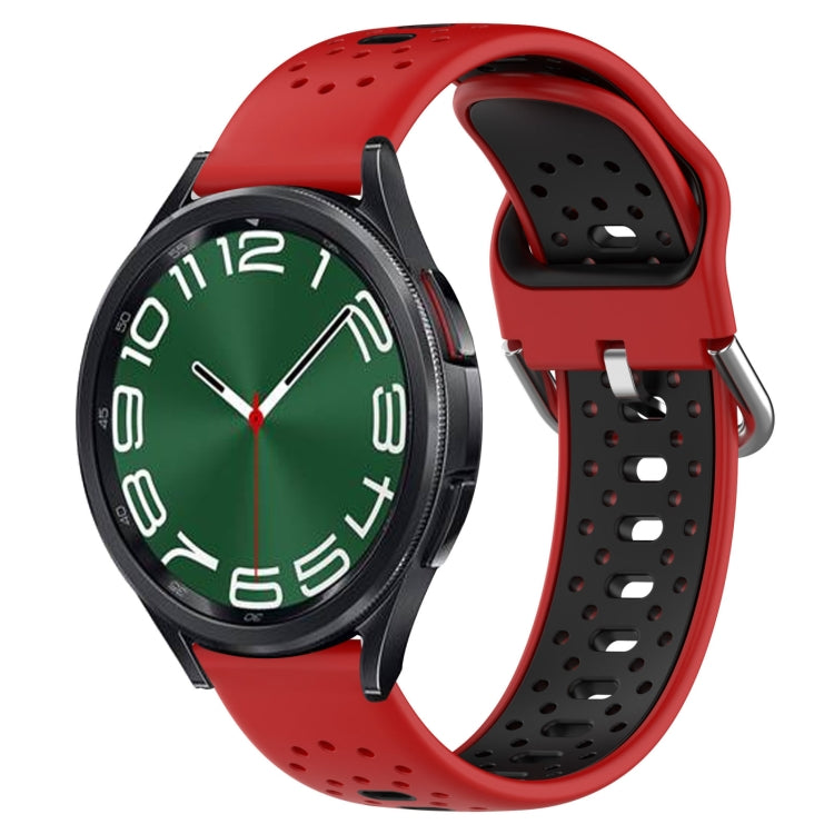 20mm Breathable Two-Color Silicone Watch Band, For Samsung Galaxy Watch 5 44mm, For Samsung Galaxy Watch 6 Classic 47mm, For Samsung Galaxy Watch 5 40mm