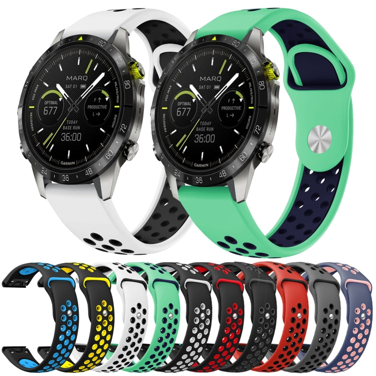 22mm Sports Breathable Silicone Watch Band, For Garmin Fenix 5 Plus, For Garmin Quatix 5, For Garmin Quatix 5 Sapphire, For Garmin Forerunner 955