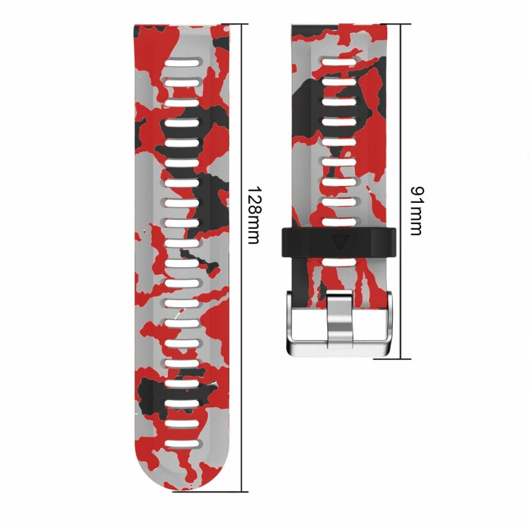 26mm Camouflage Printed Silicone Watch Band, For Garmin Fenix 3 Sapphire, For Garmin Descent MK 1, For Garmin Descent MK 2, For Garmin Descent MK 2i