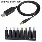 DC 5V轉DC 9V 12V USB升壓轉換線，帶1A升壓變壓器電源調節線，帶LED顯示，DC 5V轉DC 9V 12V