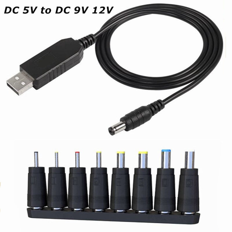 DC 5V轉DC 9V 12V USB升壓轉換線，帶1A升壓變壓器電源調節線，帶LED顯示，DC 5V轉DC 9V 12V