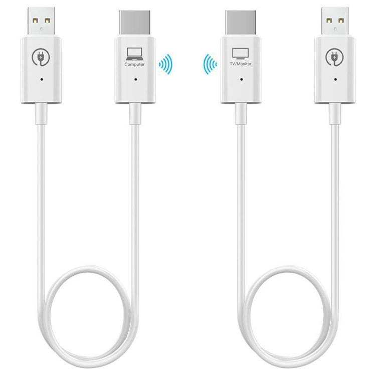 無線 HDMI 發射與接收套件，HDMI 無線延伸器轉接器，1080P 60fps 視頻音訊投影用於電腦、筆電、相機至 HDTV/投影機