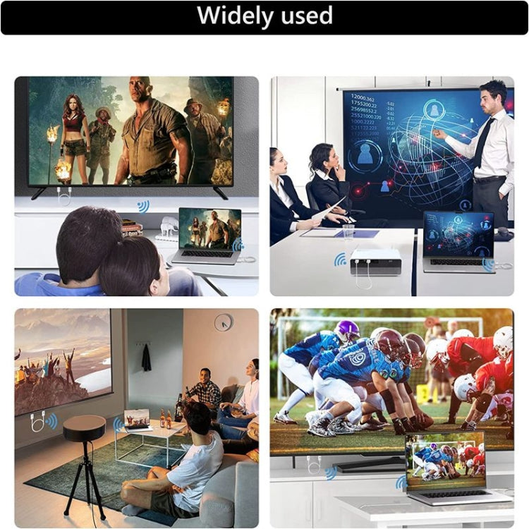 無線 HDMI 發射與接收套件，HDMI 無線延伸器轉接器，1080P 60fps 視頻音訊投影用於電腦、筆電、相機至 HDTV/投影機