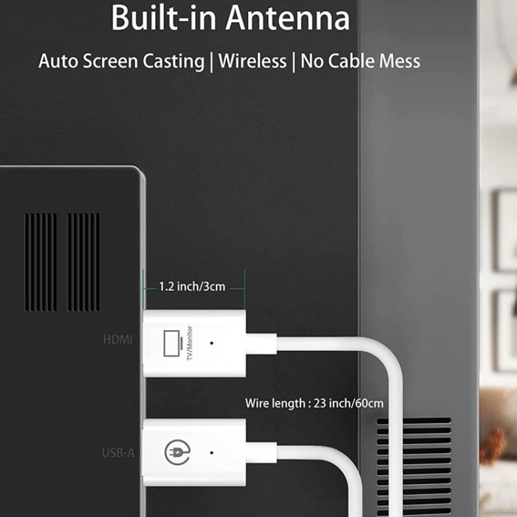 無線 HDMI 發射與接收套件，HDMI 無線延伸器轉接器，1080P 60fps 視頻音訊投影用於電腦、筆電、相機至 HDTV/投影機