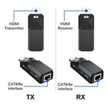 HDMI 延長器 165 英尺音訊視頻 1080P 透過 Cat5 Cat6 乙太網路線傳輸無損訊號 HDMI 長距離延伸轉接器