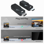 HDMI 延長器 165 英尺音訊視頻 1080P 透過 Cat5 Cat6 乙太網路線傳輸無損訊號 HDMI 長距離延伸轉接器