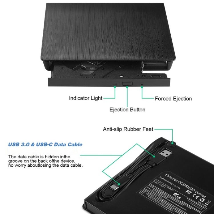 BT638 筆記型電腦桌上型外接 USB 3.0 便攜式 CD 播放器 CD-RW 光碟機燒錄器, BT638