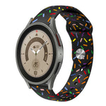 運動彩虹點矽膠扣錶帶，適用於 Samsung Galaxy Watch 5 Pro、Samsung Galaxy Gear Sport、Samsung Galaxy Watch Active 2 40mm / 44mm、Samsung Galaxy Watch 3 41mm、Samsung Galaxy Watch Active 40mm