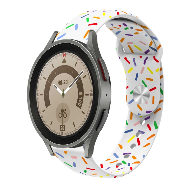 運動彩虹點矽膠扣錶帶，適用於 Samsung Galaxy Watch 5 Pro、Samsung Galaxy Gear Sport、Samsung Galaxy Watch Active 2 40mm / 44mm、Samsung Galaxy Watch 3 41mm、Samsung Galaxy Watch Active 40mm