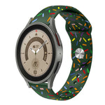 運動彩虹點矽膠扣錶帶，適用於 Samsung Galaxy Watch 5 Pro、Samsung Galaxy Gear Sport、Samsung Galaxy Watch Active 2 40mm / 44mm、Samsung Galaxy Watch 3 41mm、Samsung Galaxy Watch Active 40mm