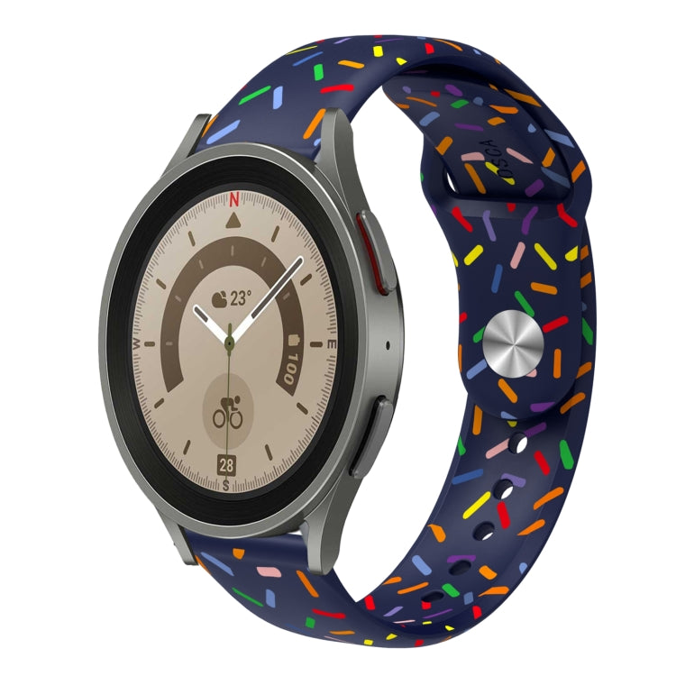 運動彩虹點矽膠扣錶帶，適用於 Samsung Galaxy Watch 5 Pro、Samsung Galaxy Gear Sport、Samsung Galaxy Watch Active 2 40mm / 44mm、Samsung Galaxy Watch 3 41mm、Samsung Galaxy Watch Active 40mm