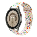 運動彩虹點矽膠扣錶帶，適用於 Samsung Galaxy Watch 5 Pro、Samsung Galaxy Gear Sport、Samsung Galaxy Watch Active 2 40mm / 44mm、Samsung Galaxy Watch 3 41mm、Samsung Galaxy Watch Active 40mm