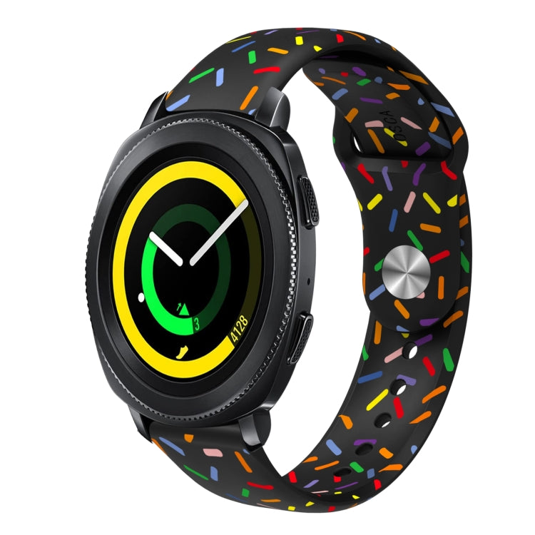 運動彩虹點矽膠扣錶帶，適用於 Samsung Galaxy Watch 5 Pro、Samsung Galaxy Gear Sport、Samsung Galaxy Watch Active 2 40mm / 44mm、Samsung Galaxy Watch 3 41mm、Samsung Galaxy Watch Active 40mm