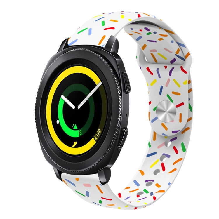 運動彩虹點矽膠扣錶帶，適用於 Samsung Galaxy Watch 5 Pro、Samsung Galaxy Gear Sport、Samsung Galaxy Watch Active 2 40mm / 44mm、Samsung Galaxy Watch 3 41mm、Samsung Galaxy Watch Active 40mm