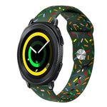 運動彩虹點矽膠扣錶帶，適用於 Samsung Galaxy Watch 5 Pro、Samsung Galaxy Gear Sport、Samsung Galaxy Watch Active 2 40mm / 44mm、Samsung Galaxy Watch 3 41mm、Samsung Galaxy Watch Active 40mm