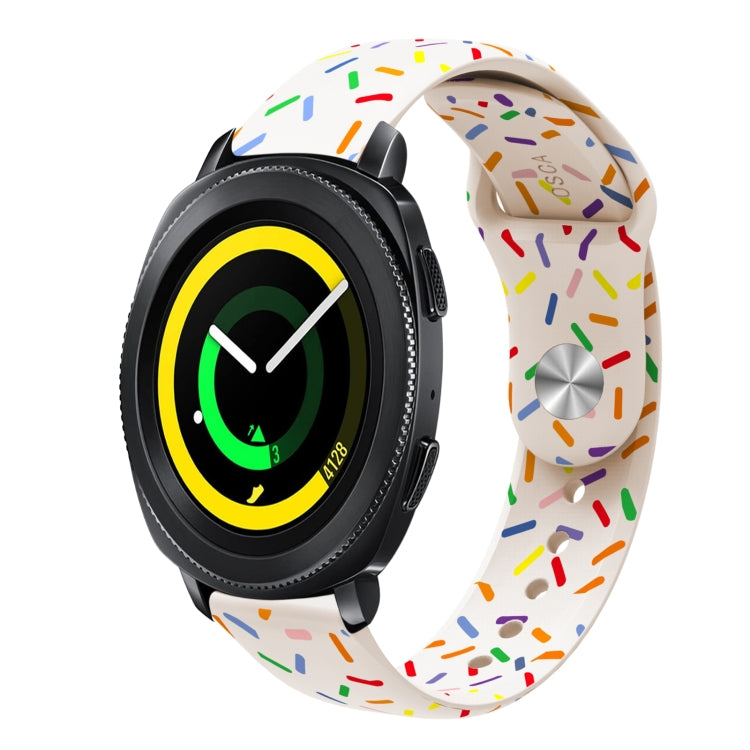 運動彩虹點矽膠扣錶帶，適用於 Samsung Galaxy Watch 5 Pro、Samsung Galaxy Gear Sport、Samsung Galaxy Watch Active 2 40mm / 44mm、Samsung Galaxy Watch 3 41mm、Samsung Galaxy Watch Active 40mm