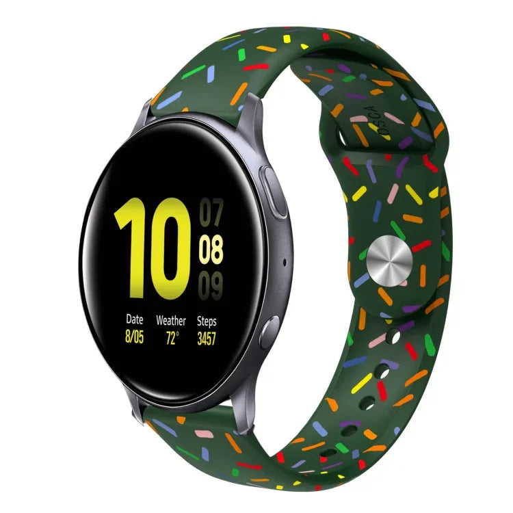運動彩虹點矽膠扣錶帶，適用於 Samsung Galaxy Watch 4 40mm / 44mm，適用於 Samsung Galaxy Watch 4 Classic 42mm / 46mm