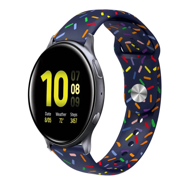 運動彩虹點矽膠扣錶帶，適用於 Samsung Galaxy Watch 4 40mm / 44mm，適用於 Samsung Galaxy Watch 4 Classic 42mm / 46mm