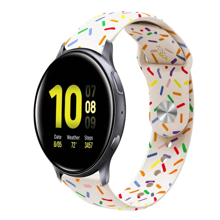 運動彩虹點矽膠扣錶帶，適用於 Samsung Galaxy Watch 4 40mm / 44mm，適用於 Samsung Galaxy Watch 4 Classic 42mm / 46mm